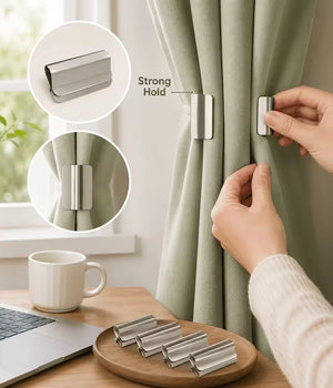 Strong Adjustable Magnetic Curtain Clip Set