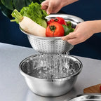 3-in-1 Stainless Steel Vegetable Slicer Drain Basket