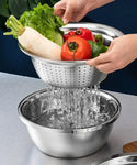 3-in-1 Stainless Steel Vegetable Slicer Drain Basket