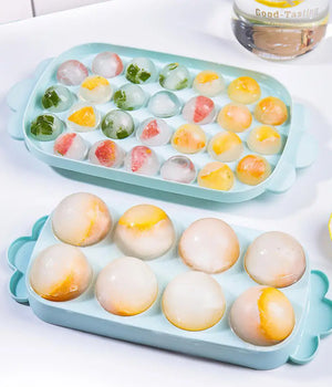 3D Round 26 Cells Ice Ball Tray With Lid