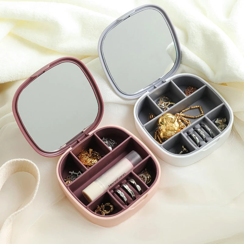 Mini Portable Jewellery Box With Mirror