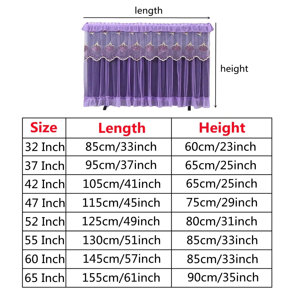 Multi-Size Lace Fabric TV Cover