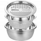 3-in-1 Stainless Steel Vegetable Slicer Drain Basket