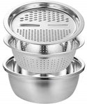 3-in-1 Stainless Steel Vegetable Slicer Drain Basket
