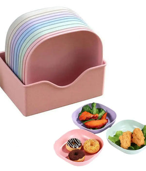 10 Pcs Multi-Usable Dining Bone Plate Set