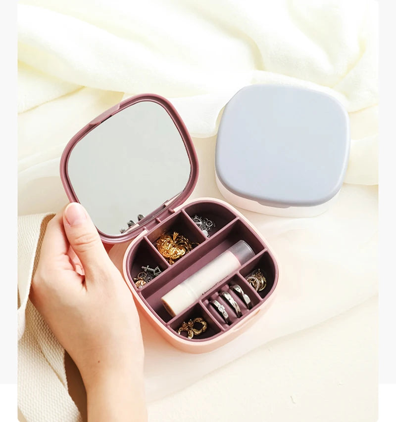 Mini Portable Jewellery Box With Mirror