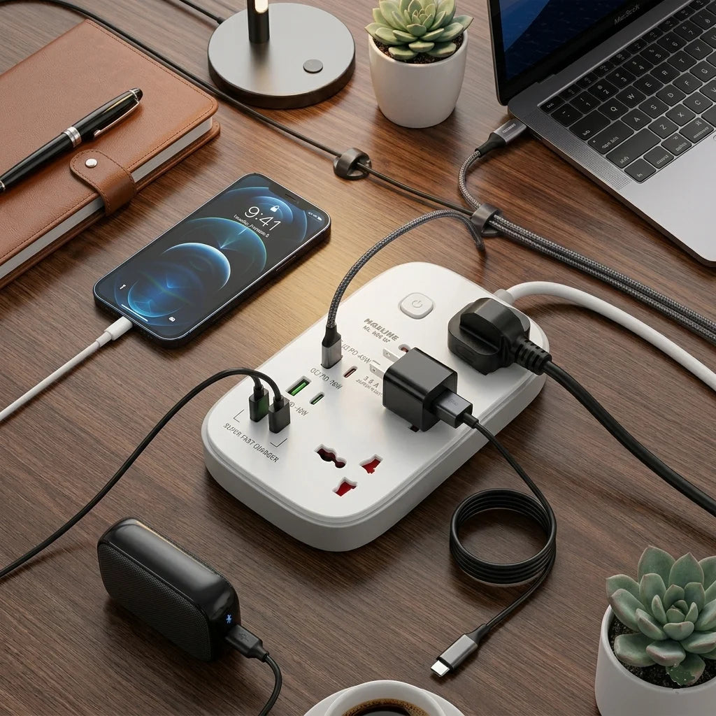 MAXLINE 65W PD & 18W QC Super Fast Charging Multiplug