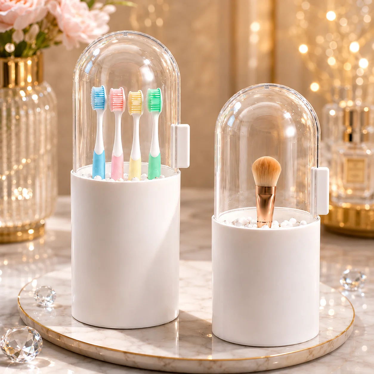 Toothbrush & Makeup Brush Storage Box