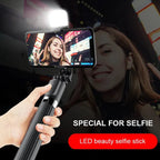 Wireless Foldable Selfie Stick & Tripod With Light
