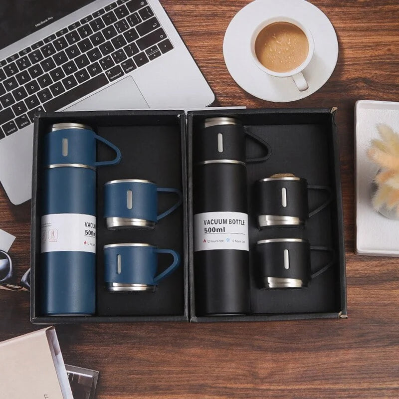 Double-Layer Stainless Steel Vacuum Flask Set