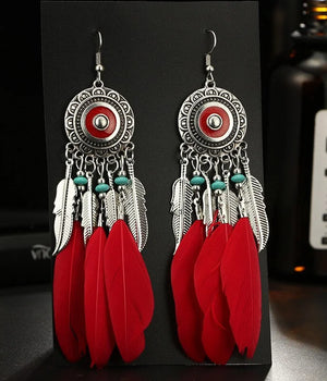 Women's Fashionable Long Feather Earring