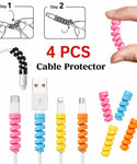 Spiral Silicone Cable Wire Protector (4 Pcs)