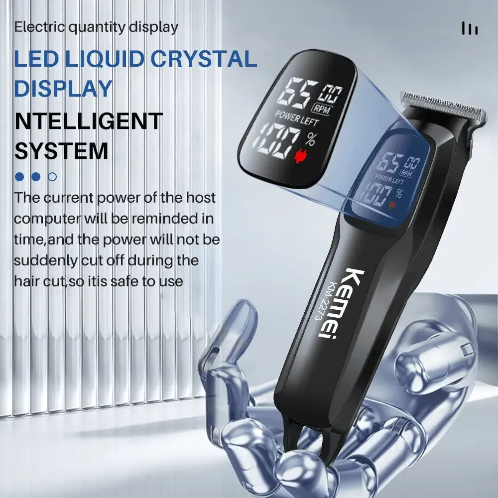 Kemei Professional Smart Display Rechargeable Trimmer