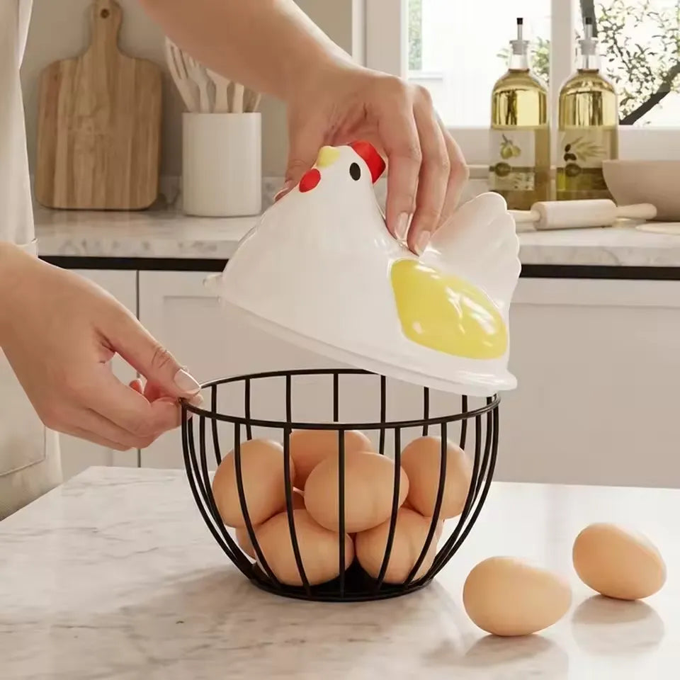 Cute Hen Shape Egg Storage Basket