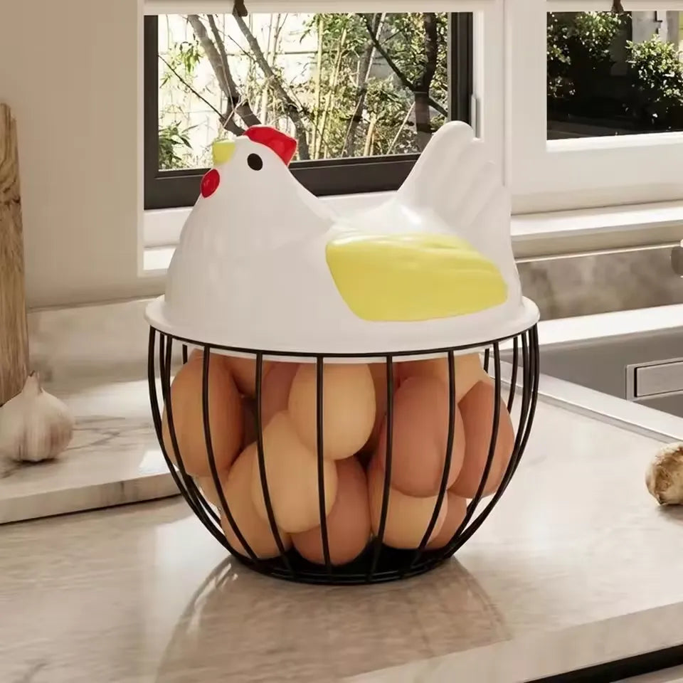 Cute Hen Shape Egg Storage Basket