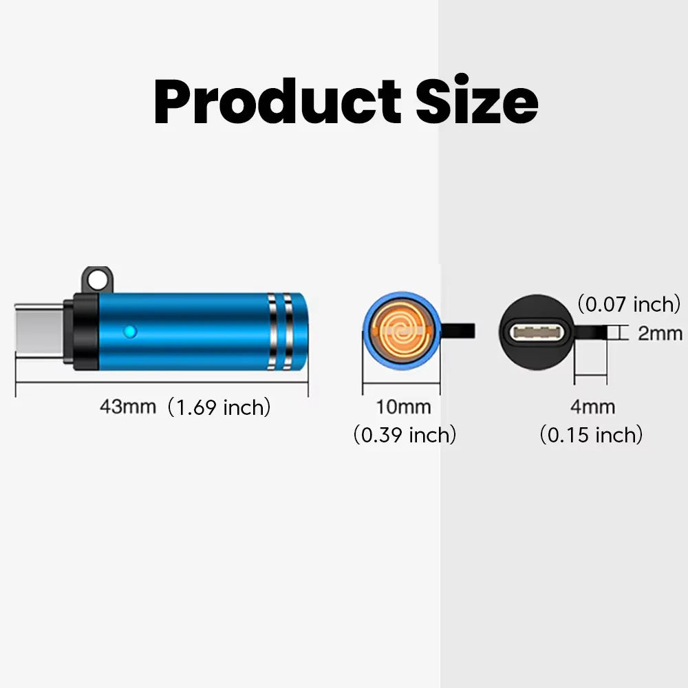 Mini Type-C Windproof Lighter With Key Ring