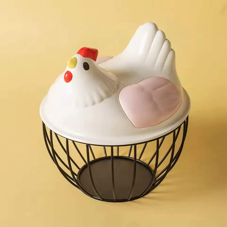 Cute Hen Shape Egg Storage Basket