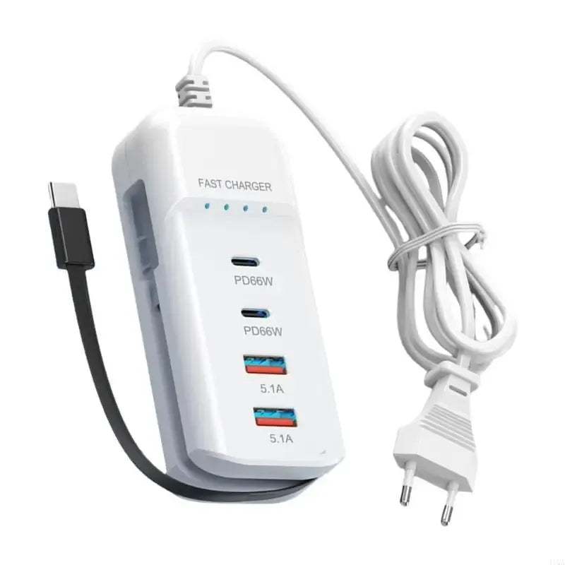 66W 4 Ports USB C Type Fast Charging Adapter