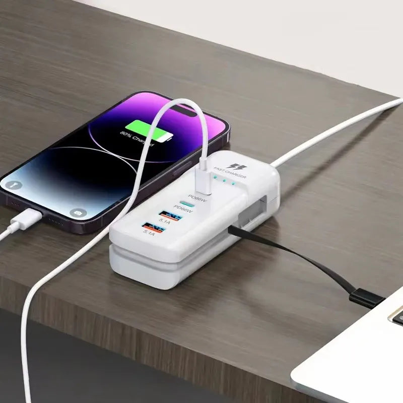 66W 4 Ports USB C Type Fast Charging Adapter