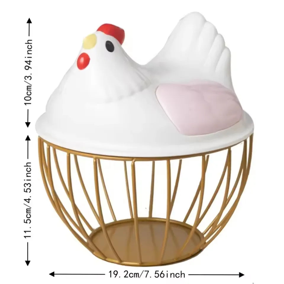 Cute Hen Shape Egg Storage Basket