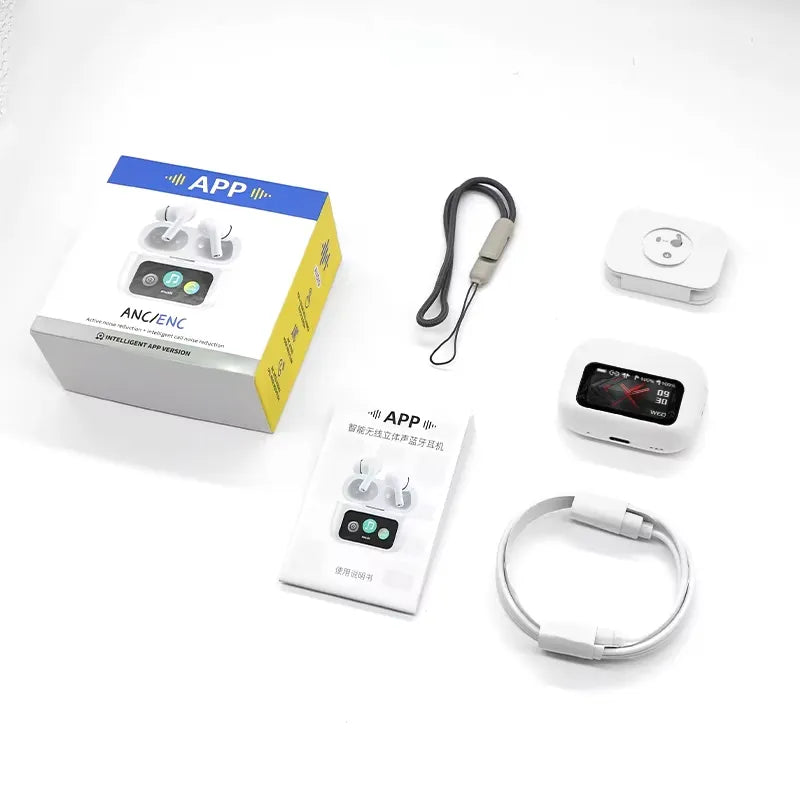 A9 Pro App Supported ANC/ENC Touch Display Wireless Earbuds