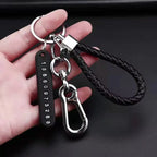 Smart Leather Rope Key Ring With Phone Number