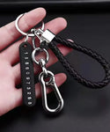 Smart Leather Rope Key Ring With Phone Number