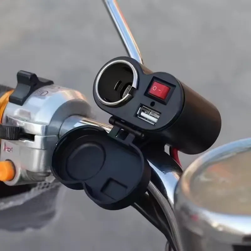 Motorcycle USB Waterproof Charger With Lighter