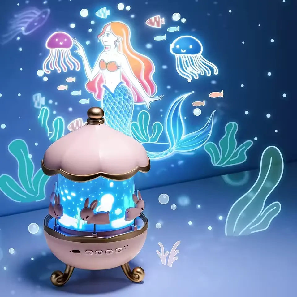 Creative Rechargeable Rotating Night Light Projector