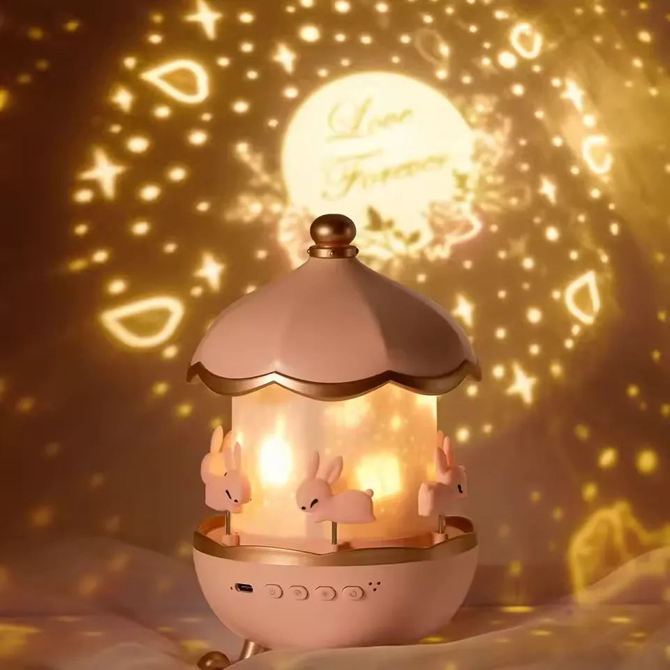 Creative Rechargeable Rotating Night Light Projector
