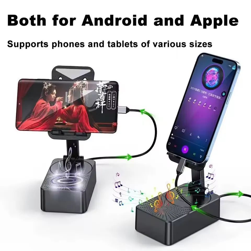 Rotatable Mobile Stand With Bluetooth Speaker