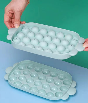 3D Round 26 Cells Ice Ball Tray With Lid