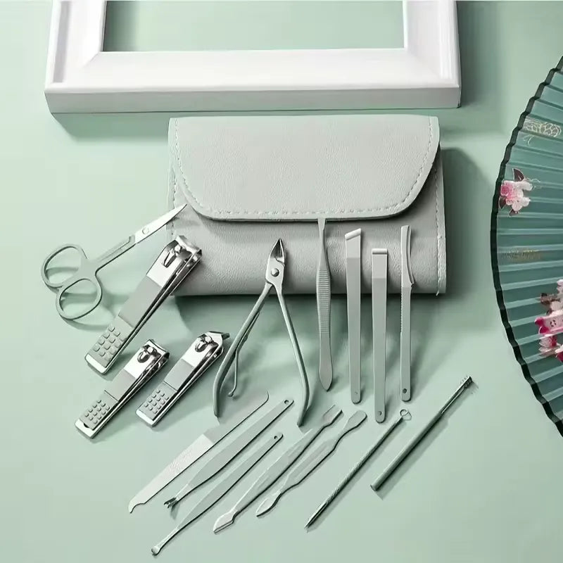 16 Pcs Portable Nail Clipper Manicure Set