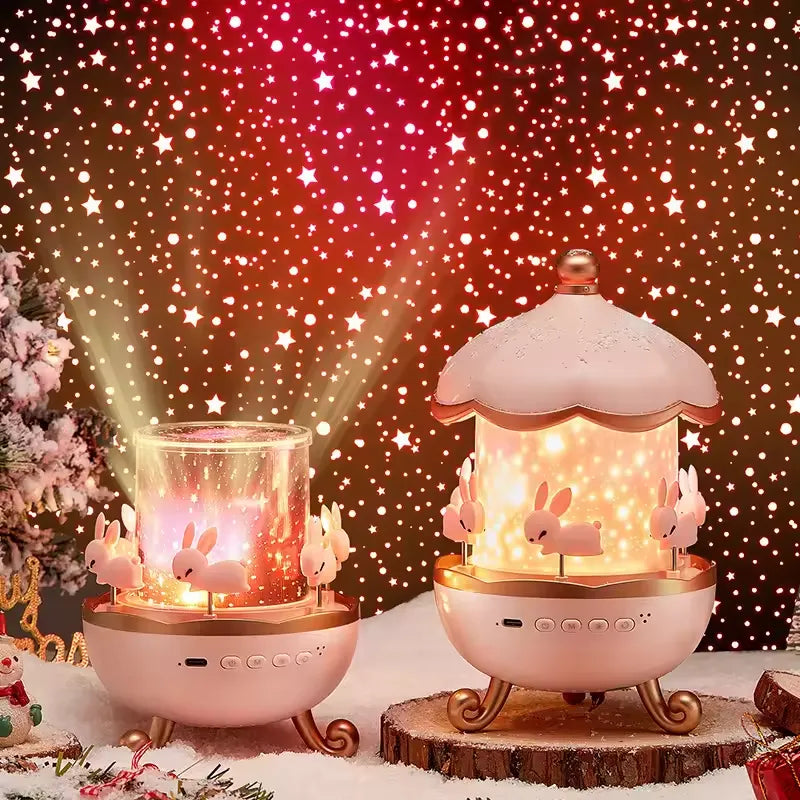 Creative Rechargeable Rotating Night Light Projector