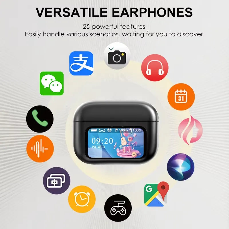 A9 Pro App Supported ANC/ENC Touch Display Wireless Earbuds