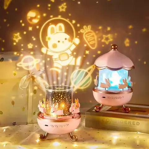 Creative Rechargeable Rotating Night Light Projector