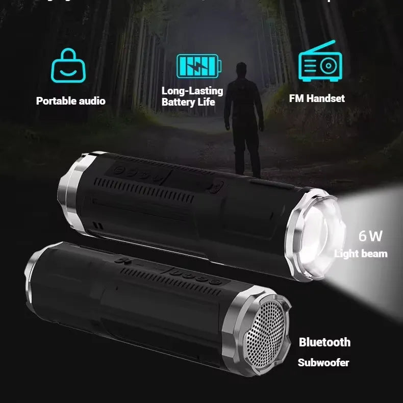 Zoomable Flashlight with Bluetooth Speaker & FM Radio
