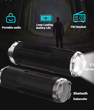 Zoomable Flashlight with Bluetooth Speaker & FM Radio