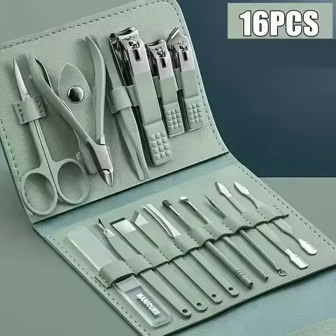 16 Pcs Portable Nail Clipper Manicure Set
