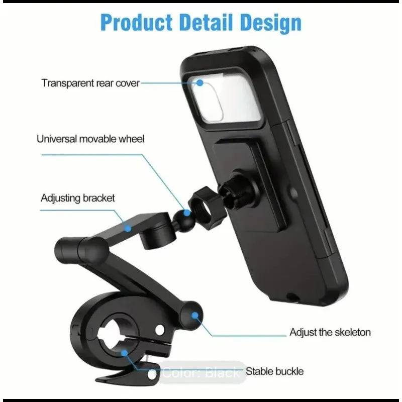 360° Waterproof Motorcycle Mobile Phone Holder