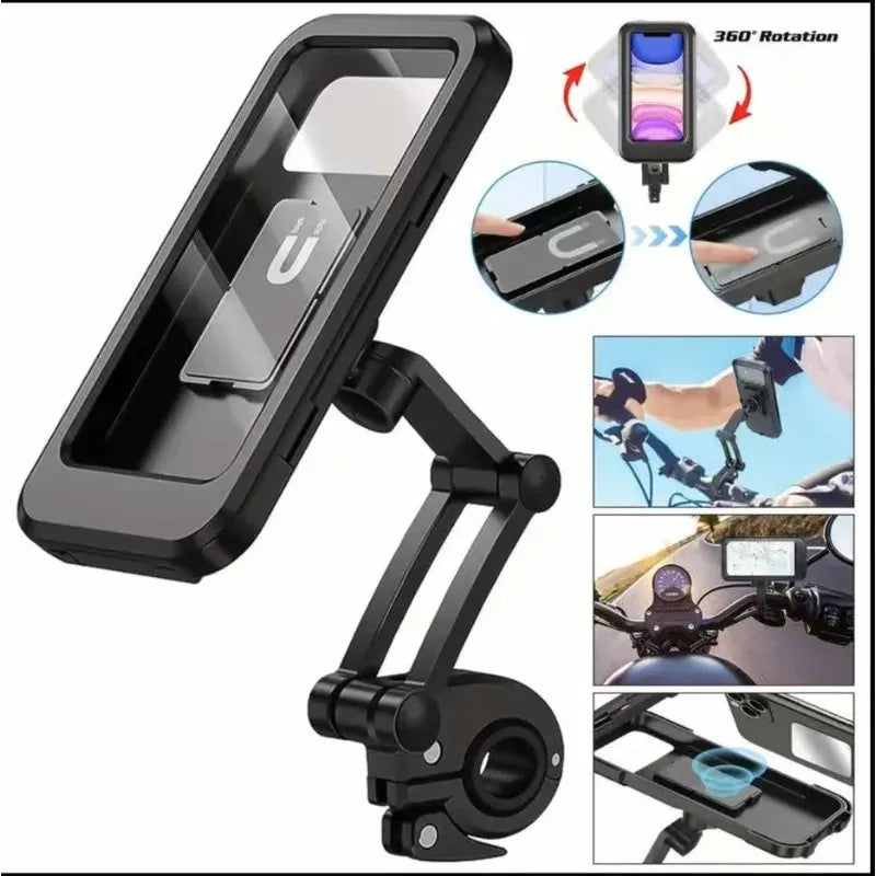 360° Waterproof Motorcycle Mobile Phone Holder
