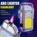 Transparent Dual Arc Lighter with Flashlight