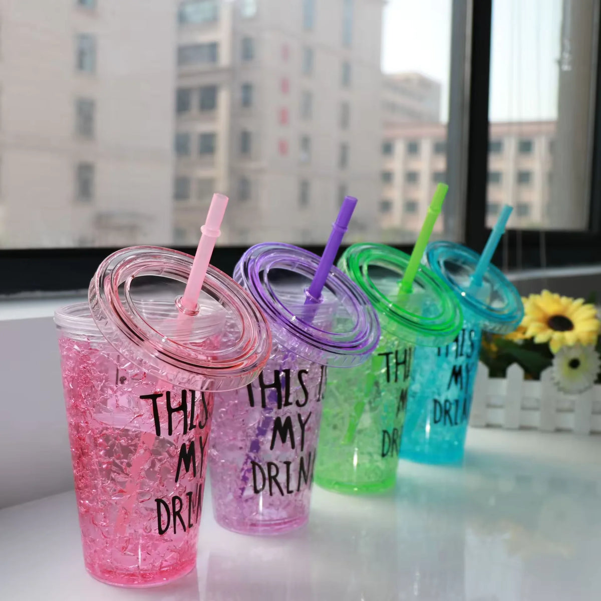 Icy Designed Double Layer Water Bottle