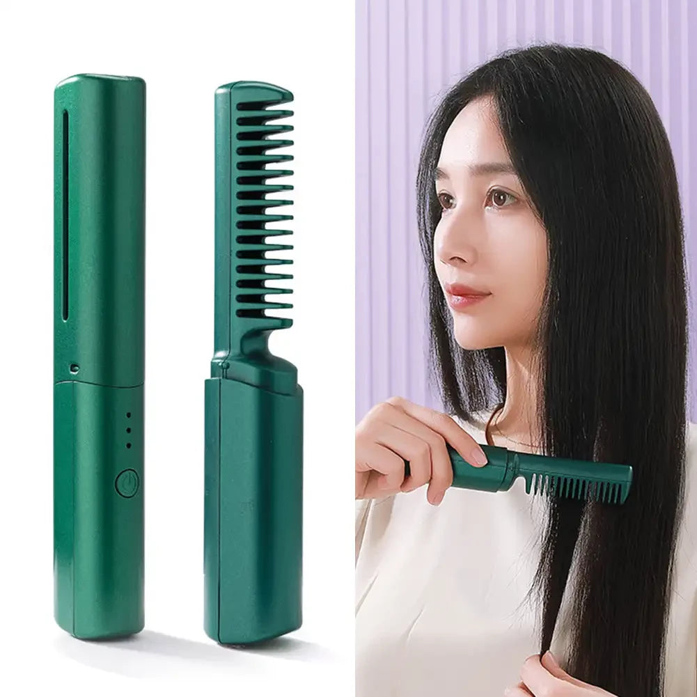 Portable Mini Electric Hair Straightener Comb